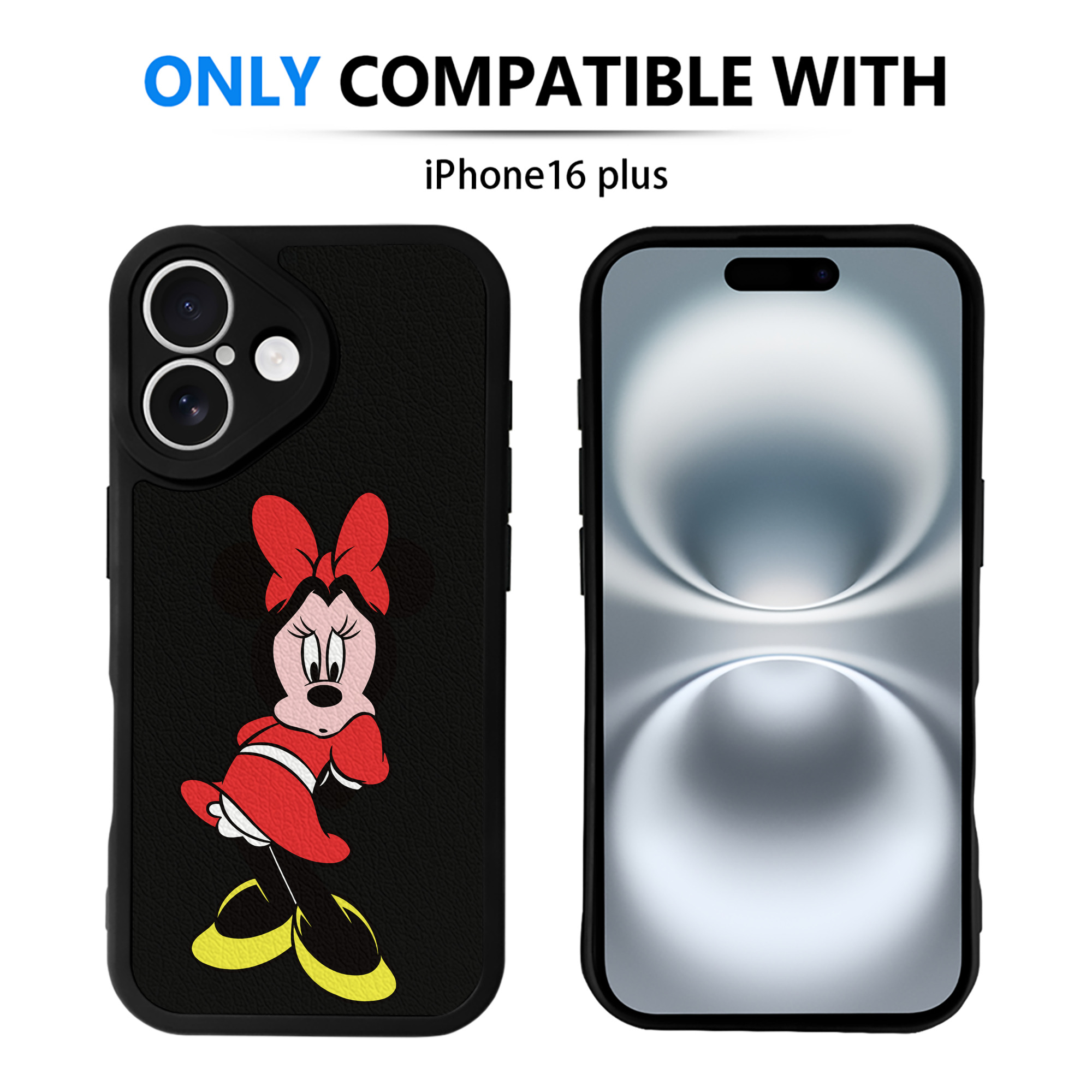（画像用） ミッキーマウス Mickey Mouse 【iPhone 16シリーズ対応】シリコンスマホケース（レザー調） 材質：シリコン